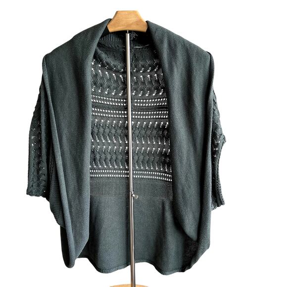 Willi Smith Womens Shawl Collar Open Cardigan Sage Green Size Medium Boho Beachy - Picture 1 of 5